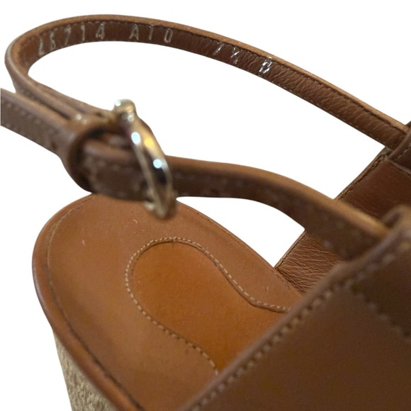 Salvatore Ferragamo Leather Galilea Sandals Block Heel Size 7.5 w/ Dust Bag - Picture 8 of 11